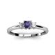 2 - Eadlin Princess Cut Iolite and Diamond Three Stone Engagement Ring 