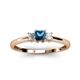 2 - Eadlin Princess Cut Blue Topaz and Diamond Three Stone Engagement Ring 