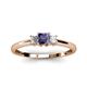 2 - Eadlin Princess Cut Iolite and Diamond Three Stone Engagement Ring 