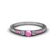 1 - Tresu Pink Sapphire and Diamond Three Stone Engagement Ring 