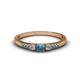1 - Tresu Blue Topaz and Diamond Three Stone Engagement Ring 