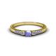 1 - Tresu Tanzanite and Diamond Three Stone Engagement Ring 