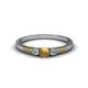 1 - Tresu Citrine and Diamond Three Stone Engagement Ring 