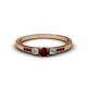 1 - Tresu Red Garnet and Diamond Three Stone Engagement Ring 