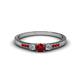 1 - Tresu Ruby and Diamond Three Stone Engagement Ring 