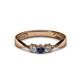 1 - Rylai Blue Sapphire and Diamond Three Stone Engagement Ring 