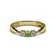 1 - Rylai Green Garnet and Diamond Three Stone Engagement Ring 