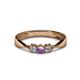 1 - Rylai Amethyst and Diamond Three Stone Engagement Ring 