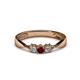 1 - Rylai Red Garnet and Diamond Three Stone Engagement Ring 