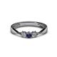 1 - Rylai Blue Sapphire and Diamond Three Stone Engagement Ring 