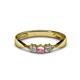 1 - Rylai Pink Tourmaline and Diamond Three Stone Engagement Ring 