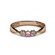 1 - Rylai Pink Tourmaline and Diamond Three Stone Engagement Ring 