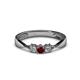 1 - Rylai Red Garnet and Diamond Three Stone Engagement Ring 