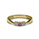 1 - Rylai Rhodolite Garnet and Diamond Three Stone Engagement Ring 