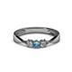 1 - Rylai Blue Topaz and Diamond Three Stone Engagement Ring 