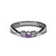 1 - Rylai Amethyst and Diamond Three Stone Engagement Ring 