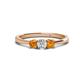 1 - Quyen 0.49 ctw (4.00 mm) Round Natural Diamond and Citrine Three Stone Engagement Ring  