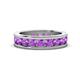 1 - Celina 3.40 mm Round Amethyst Eternity Band 
