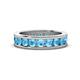 1 - Celina 3.40 mm Round Blue Topaz Eternity Band 