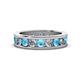 1 - Celina 3.40 mm Round Blue Topaz and Diamond Eternity Band 