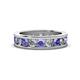 1 - Celina 3.40 mm Round Tanzanite and Diamond Eternity Band 