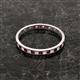 2 - Rebica 2.50 mm Princess Cut Red Garnet and Diamond Eternity Band 