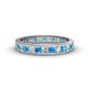 1 - Rebica 3.00 mm Princess Cut Blue Topaz and Diamond Eternity Band 