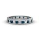 1 - Rebica 3.00 mm Princess Cut Blue and White Diamond Eternity Band 