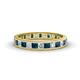 1 - Rebica 3.00 mm Princess Cut Blue and White Diamond Eternity Band 