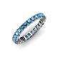 4 - Allie 3.00 mm Princess Cut Blue Topaz Eternity Band 