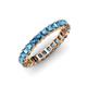 4 - Allie 3.00 mm Princess Cut Blue Topaz Eternity Band 