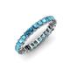 4 - Allie 3.00 mm Princess Cut London Blue Topaz Eternity Band 