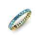 4 - Allie 3.00 mm Princess Cut London Blue Topaz Eternity Band 