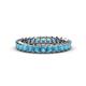 1 - Allie 3.00 mm Princess Cut London Blue Topaz Eternity Band 