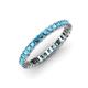 4 - Allie 2.50 mm Princess Cut London Blue Topaz Eternity Band 