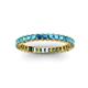 3 - Allie 2.50 mm Princess Cut London Blue Topaz Eternity Band 
