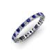 1 - Allie 2.50 mm Blue Sapphire and Diamond Eternity Band 