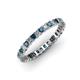 1 - Allie 2.50 mm Blue and White Diamond Eternity Band 