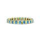 1 - Clarissa 3.00 mm Princess Cut Blue Topaz Eternity Band 