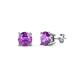 1 - Alina Amethyst (4mm) Solitaire Stud Earrings 