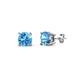 1 - Alina Blue Topaz (4mm) Solitaire Stud Earrings 