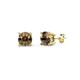 1 - Alina Smoky Quartz (4mm) Solitaire Stud Earrings 