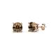 1 - Alina Smoky Quartz (4mm) Solitaire Stud Earrings 