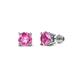 1 - Alina Pink Sapphire (4mm) Solitaire Stud Earrings 