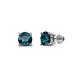 1 - Alina Blue Diamond (4mm) Solitaire Stud Earrings 