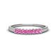 1 - Erica 2.50 mm Princess Cut Pink Sapphire 7 Stone Wedding Band 
