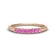 1 - Erica 2.50 mm Princess Cut Pink Sapphire 7 Stone Wedding Band 
