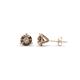 1 - Pema 4mm (0.48 ctw) Smoky Quartz Martini Solitaire Stud Earrings 