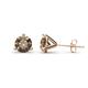 1 - Pema 6.5mm (2.00 ctw) Smoky Quartz Martini Solitaire Stud Earrings 