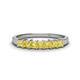 1 - Erica 3.00 mm Princess Cut Yellow Sapphire 7 Stone Wedding Band 